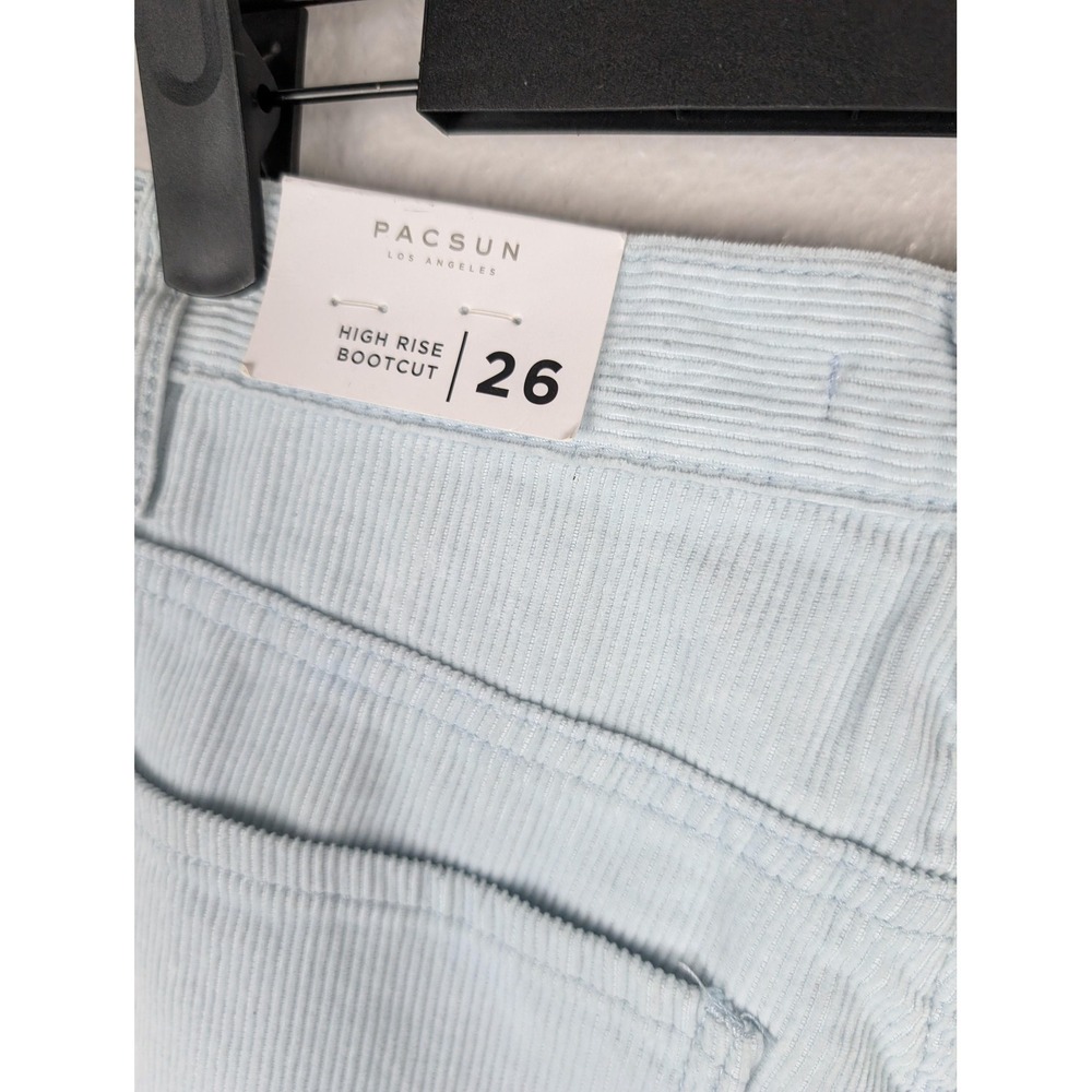 Pacsun High Rise Bootcut Jeans Womens 26 Light Blue Corduroy Pants 100% Cotton - Picture 8 of 13